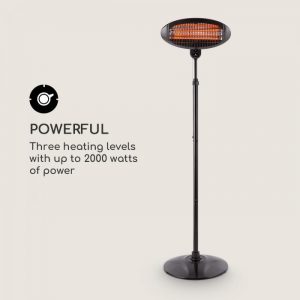 2KW Outdoor Free Standing Quartz Electric Garden Patio Heater 2000w