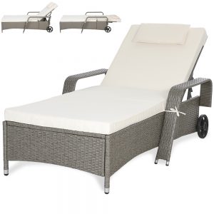 Garden Sun Lounger Day Bed- Cream