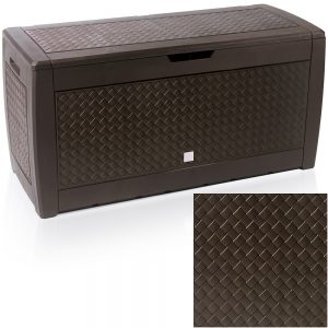 Rattan Style Plastic Garden Storage Box
