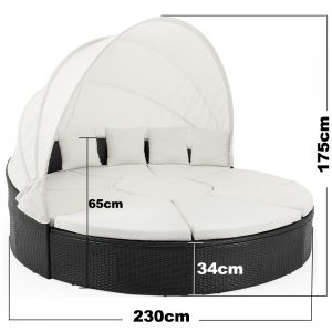 Sun Lounger Set with Canopy