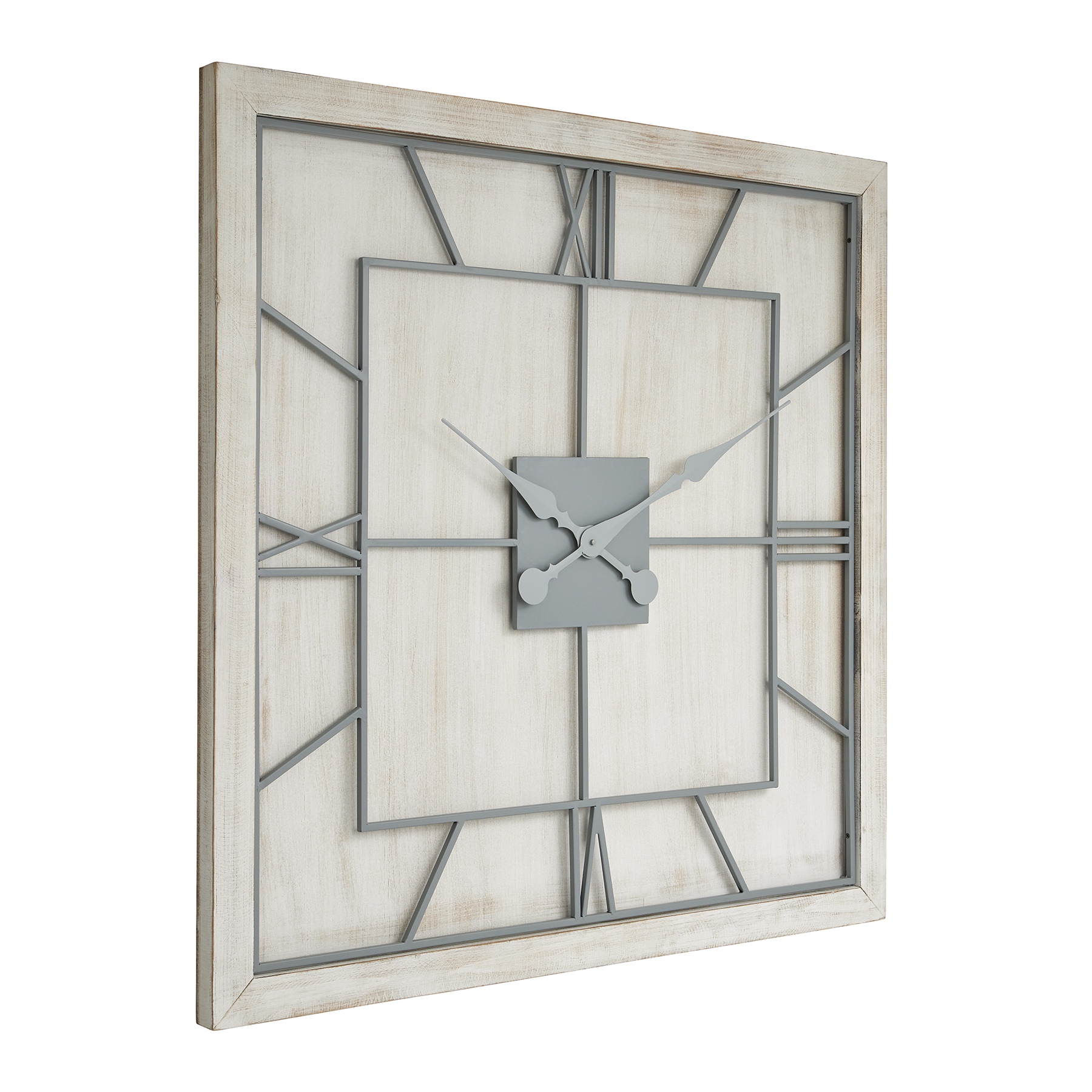 Williston White Square Large Wall Clock Williston White Square Large Wall Clock