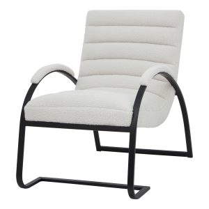 Cream Bouclé Accent Armchair