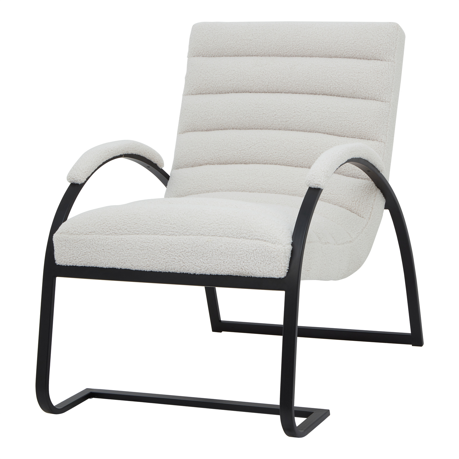 23084-b Cream Bouclé Accent Armchair