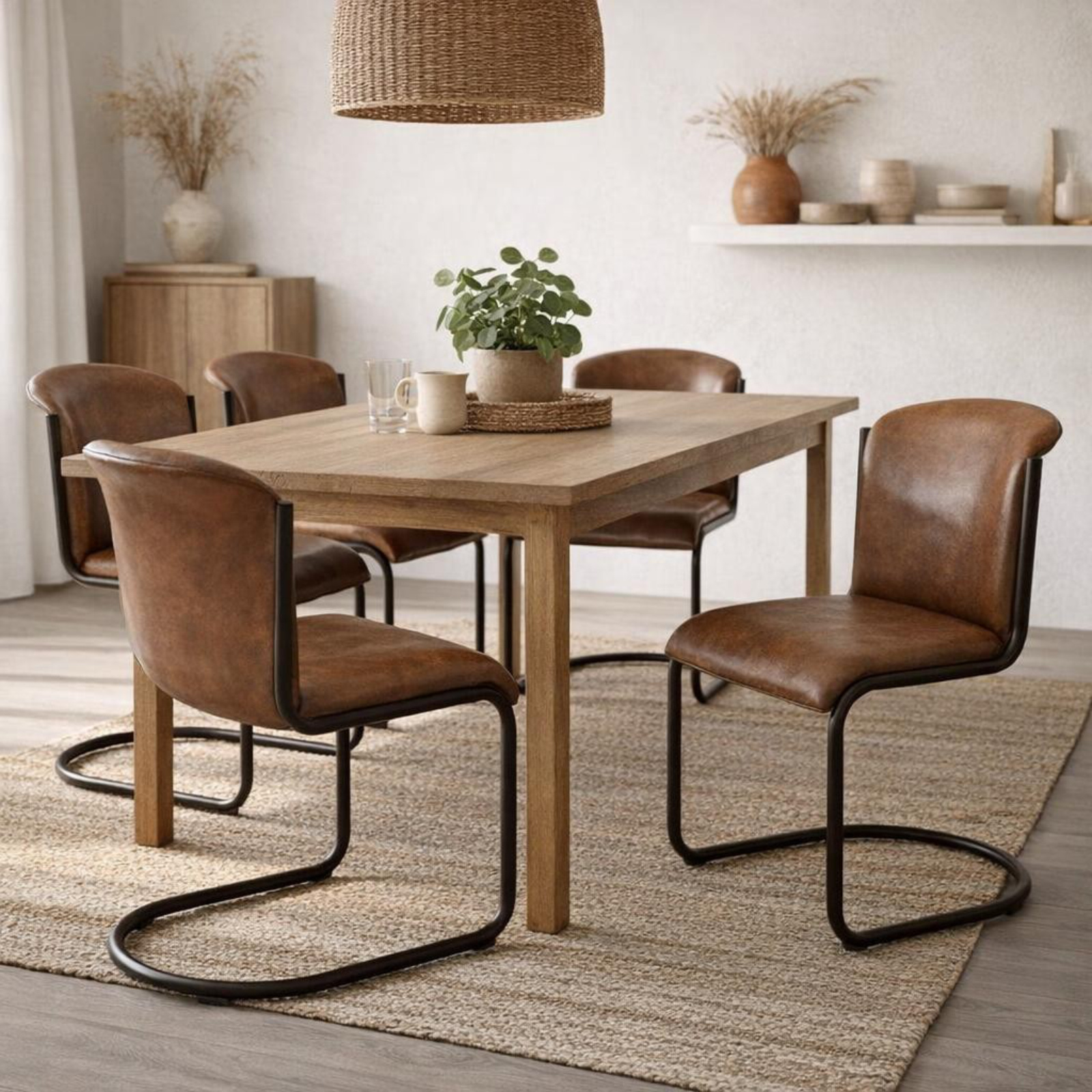 Billy Leather Curved Dining Chair Billy Leather Curved Dining Chair