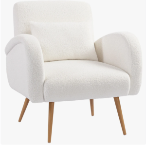Teddy Fleece Accent Chair - Cream White