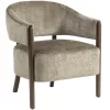 Accent Chair, Upholstered Tub Chair with Solid Wood Frame and Legs, Light Brown Shipped by Aosom UK